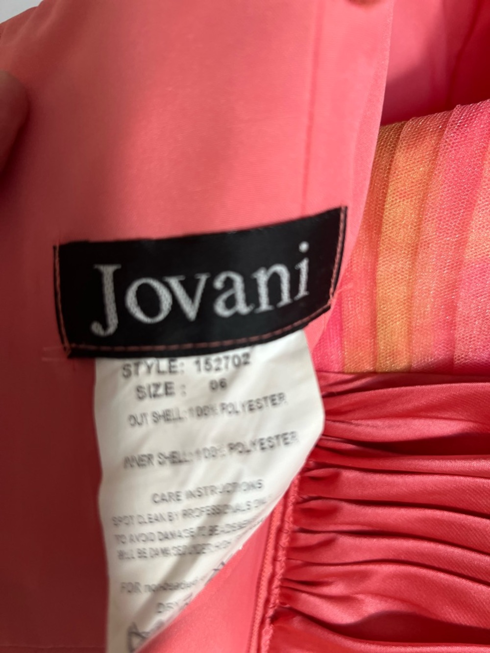 Jovani Prom Ball Gown Size 6 - Picture 3 of 15